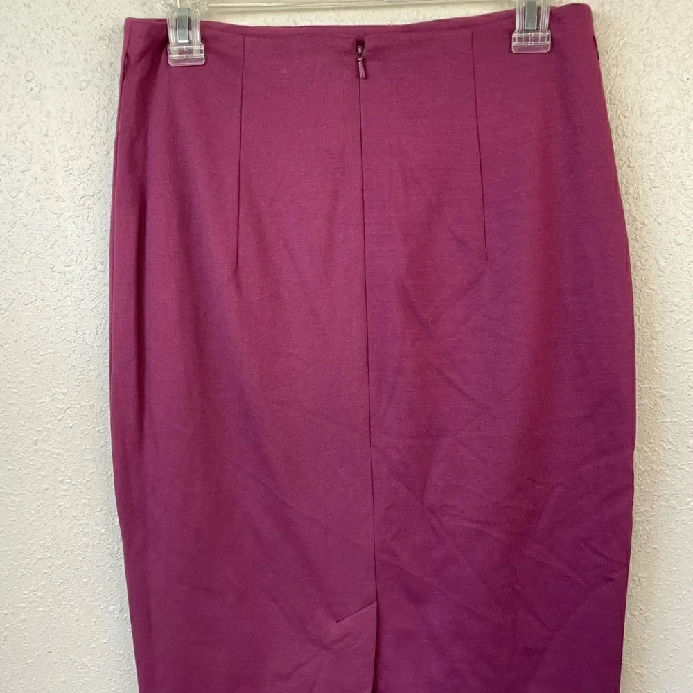 Halogen Maroon Stretch Fit Midi Skirt Size 8 EUC
